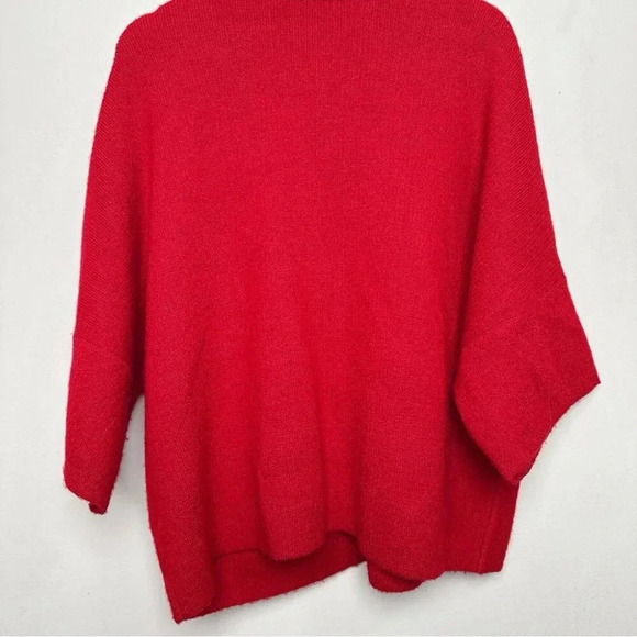 Tahari Womens Medium Button Collar Red Wool Oversized Cardigan - Picture 13 of 14